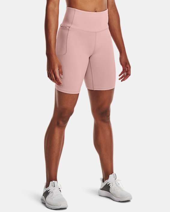 Women's UA Meridian Bike Shorts, Pink, pdpMainDesktop image number 0